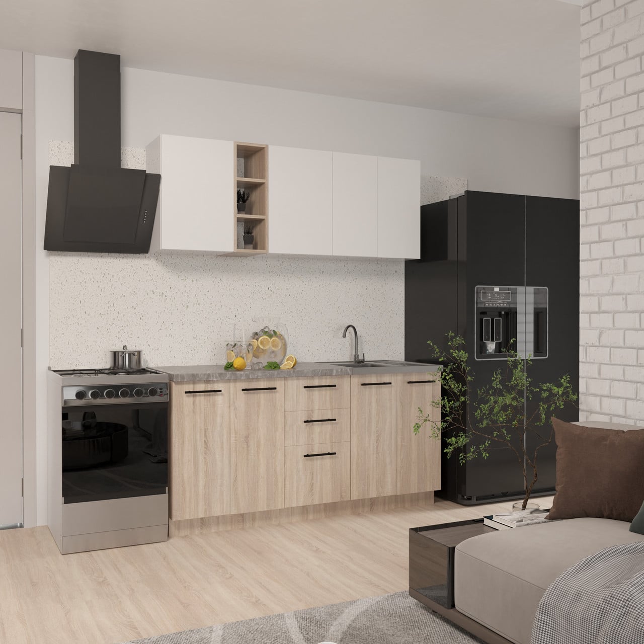 Кухня Стиль Comfort 1.6 м з гладкими фасадами